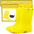thumbnail image 3 of Kushyshoo Little Big Kids Rain Boots Boys Girls Yellow Solid Boots Size 1, 3 of 7