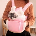 thumbnail image 3 of Warm Pet Carrier Bag Small Cat Dogs Backpack Winter Plush Pets Cage for Outdoor Travel Pet Hanging Chest Bags 6kg Load-Bearing (Color : Pink, Size : Large), 3 of 7
