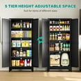 thumbnail image 4 of 75" Tall Pantry Cabinet,Farmhouse Kitchen Pantry Storage Cabinets with 2 Doors and 5 Shelves,Black Metal Storage Cabinet,Large Cupboard for Home,Kitchen,Dining/Living Room, 4 of 14