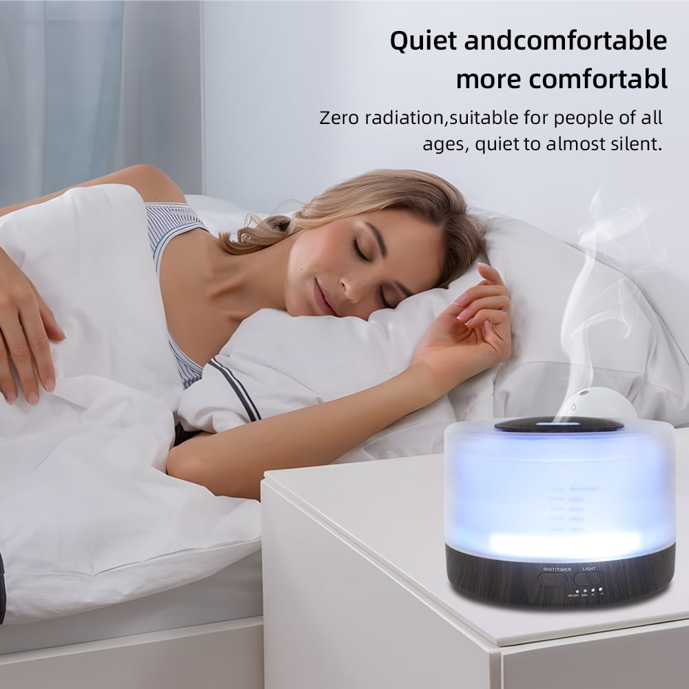 500ml Large Essential Oil Diffuser with Humidifier, Timer & 7 Color Lights, Includes 6 Fragrance Oils for Home, Office, Yoga, Aromatherapy Ultrasonic Diffuser