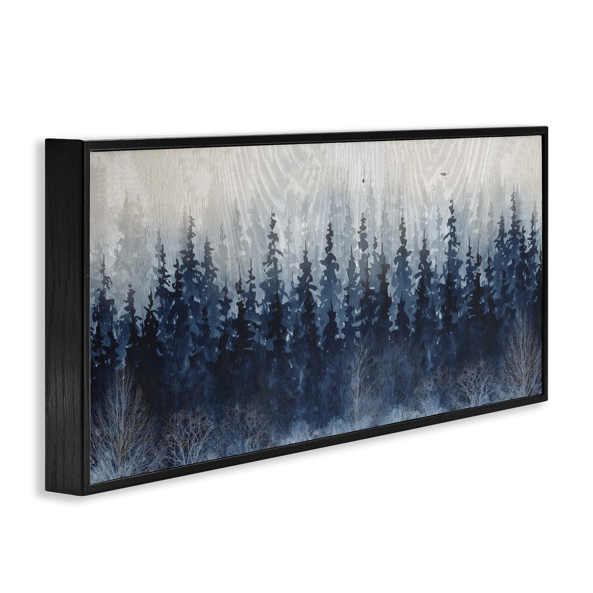 Stupell Industries Rustic Blue Forest Tree Line Fir Woodland, 30 x 13,Design by Carol Robinson