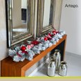 thumbnail image 2 of Guirnalda de Navidad Decorativa Navideña 180cm Nevada con Luces LED 3 Tipo de Rama Diferente PE & PVC & Pine Decoración con berries y esferas rojas Christmas Garland estructura de ratán Artego, 2 of 6
