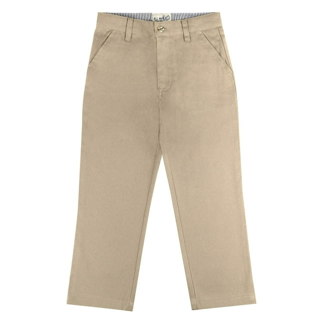 Buyless Fashion Pantalon Garçon Plat devant en Coton Doux Casual Regular Fit Droite