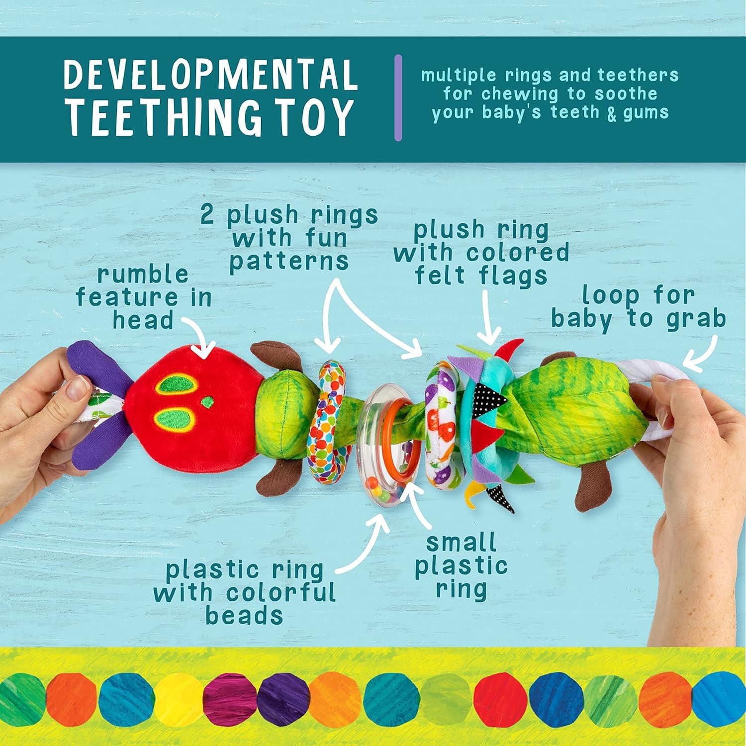 World of Eric Carle, The Very Hungry Caterpillar Activity Toy, Jiggle Caterpillar, 12 inches