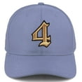 thumbnail image 2 of Daxton Premium Mid Profile Hat Semi Curved Visor Dusty Blue Cap Black Gold Gothic Embroidered, Number 4, 2 of 4
