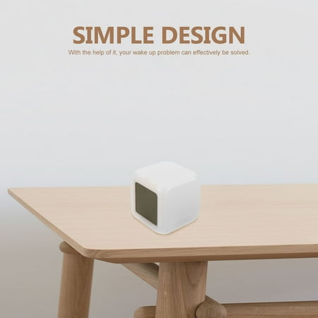 COMPUKAS White Electronic Alarm Clock with Touch Activated Light and Multi Function Calendar Display