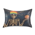 thumbnail image 7 of Yayeee Pillowcase Standard Size Set of 2 Satin Wrinkle Resistant Pillow Case, Skeleton with Rainbow, 7 of 7