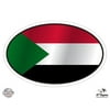 Sudan Flag Oval - 3" Vinyl Sticker - For Car Laptop I-Pad Phone Helmet Hard Hat - Waterproof Decal