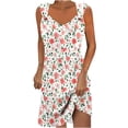 thumbnail image 2 of Taylonsss Womens Summer Dress Sleeveless Strappy V Neck Flowy Casual Floral Print Beach Vacation Maxi Dress, 2 of 5