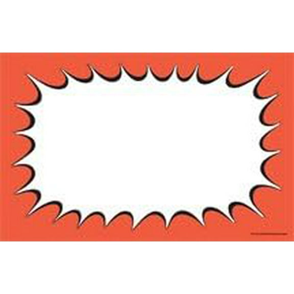 FCA108 Fluorescent Sale Price Cards "Burst Border" Pack of 100 (7" x 11") Business Store Signs