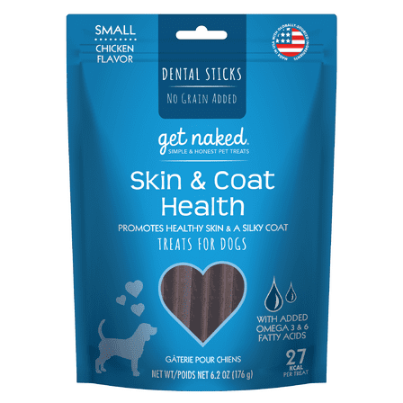 Get Naked Dental Chew Sticks Dog SKIN & COAT HEALTH SMALL 6.2 oz