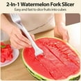 thumbnail image 2 of Watermelon Fork Slicer Cutter, 2-in-1 Stainless Steel Melon Cutter for Kitchen, BBQ, Camping, Easy Use Fruit Tool with Grip Handle (Silver 2PCS), 2 of 7
