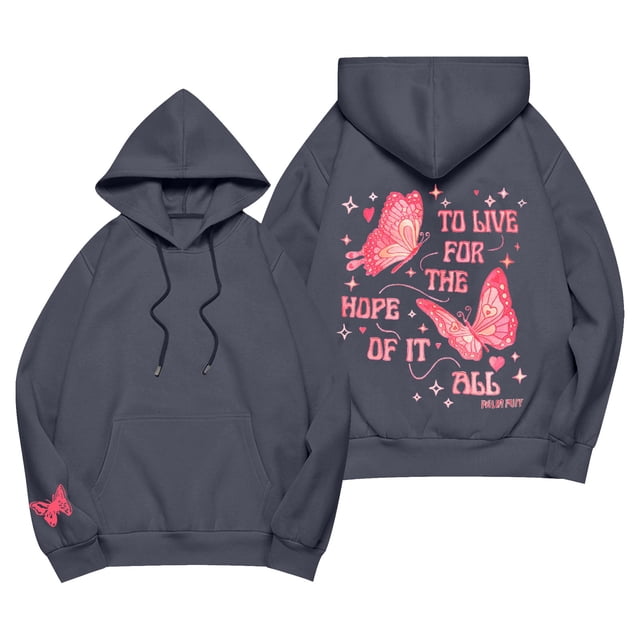 Graphic Hoodie for Women 2024 Cute Preppy Sweatshirt Long Sleeve Drawstring Pullover Tops with Pockets