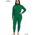 thumbnail image 3 of Zenana Women's Soft Fabric Mock Neck Long Sleeve Top & Leggings - 2 Pieces Tracksuit Set, 3 of 5