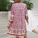 thumbnail image 4 of WILLBEST Vestido De Lino Para Mujer, Primavera/Verano, Bohemio, Para Vacaciones, Estampado, Cuello En V, Para Niños, 4 of 4