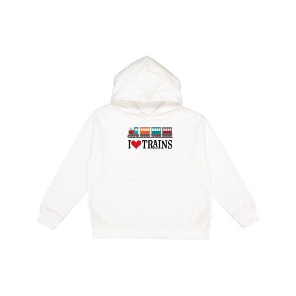 Inktastic I Love Trains Youth Hoodie Sweatshirt