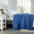 thumbnail image 3 of Better Trends All Season Full/Queen Size Blanket 100% Cotton Waffle Weave Blanket for Couch Lightweight & Breathable, Soft Blanket (90"x 90") Navy Janiya Collection, 3 of 4