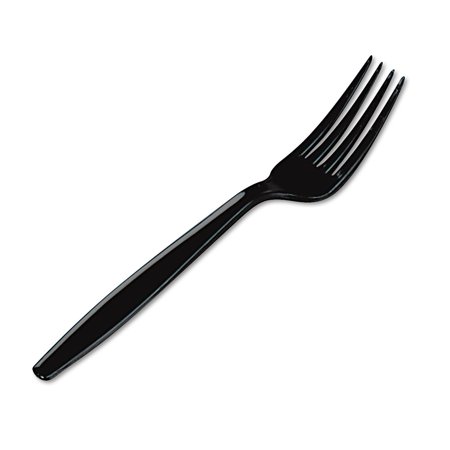 Dixie FH517 Heavyweight Plastic Forks - Black (1000-Piece/Carton)