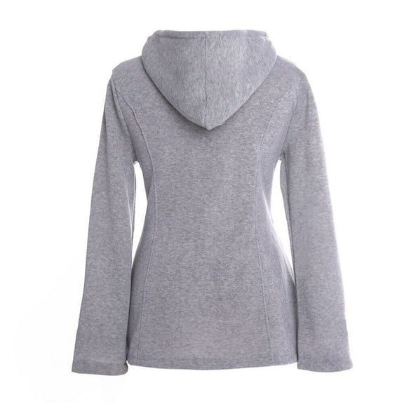 ORDDIART Women's Oversized Light Grey Hoodie Coat with Large Hood and Double Breasted Front Closure, Casual Warm Outerwear