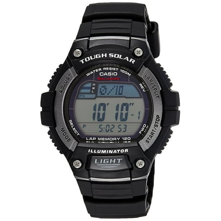 Casio - Men's WS220-1A Tough Solar Digital Sport Watch, Round resin ...