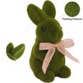 thumbnail image 4 of Up to 65% Off Easter Flocked Bunny With Bow Home Decor Green Tabletop Ornament Easter Decorations, 4 of 7