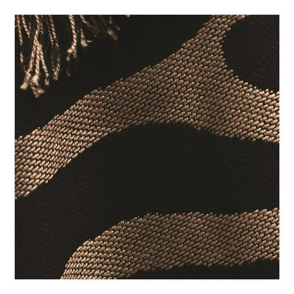 Manual Woodworkers & Weavers A10ZBT 48 x 60 in. Zebra Black & Tan Rayon Throw