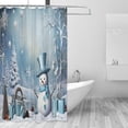thumbnail image 2 of Coolnut Shower Curtain Christmas Snowman Bathroom Decor Watercolor Shower Curtain Sets Fabric Cloth Bathroom Curtains with Hooks 60x72 Inch, 2 of 6