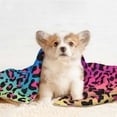 thumbnail image 4 of Yiaed Leopard Neon Rainbow Gradient Print Dog Blankets-Cat Blanket Washable for Couch Protection,Puppy Blanket, Soft Plush Reversible Throw Furniture Protector-Large, 4 of 8