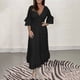 thumbnail image 3 of Gibobby Vestidos para Mujer Vestido de mujer con cuello en V, cómodo, holgado, de cintura alta, bordado(Negro,G), 3 of 4