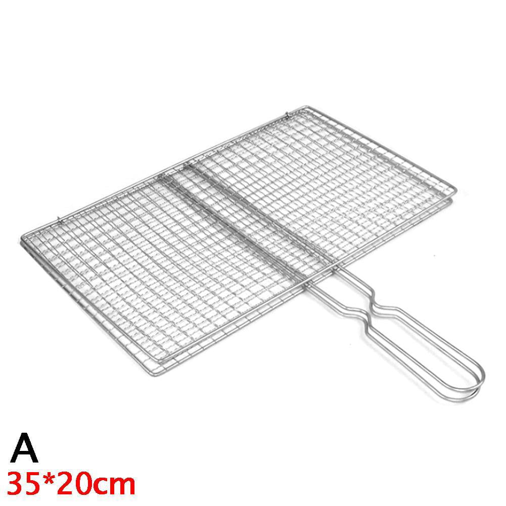 Stainless Steel/BBQ Fish Meat Net Barbecue Grill Mesh-Wire Clamp Outdoor Picnic