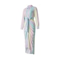thumbnail image 4 of VISgogo Vestido Casual para Mujer, Color Sólido/Rayas/Contraste de Color Impreso Manga Larga Cuello en V Vestido Largo VISgogo moda, 4 of 9