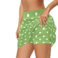 thumbnail image 5 of Uorisango Green Polka Dots Tennis Golf Skirts Stretchy Stylish Running Sports Pickleball Skirt with Shorts Underneath Pockets Comfortable Polyester Spandex Fabric Outing Wear Size S, 5 of 7