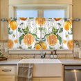thumbnail image 2 of Yayeee Kitchen Curtains Tier Set of 2 Light Filtering 57"x36" Over Sink Window Panels, Orange Watercolor Bees, 2 of 7