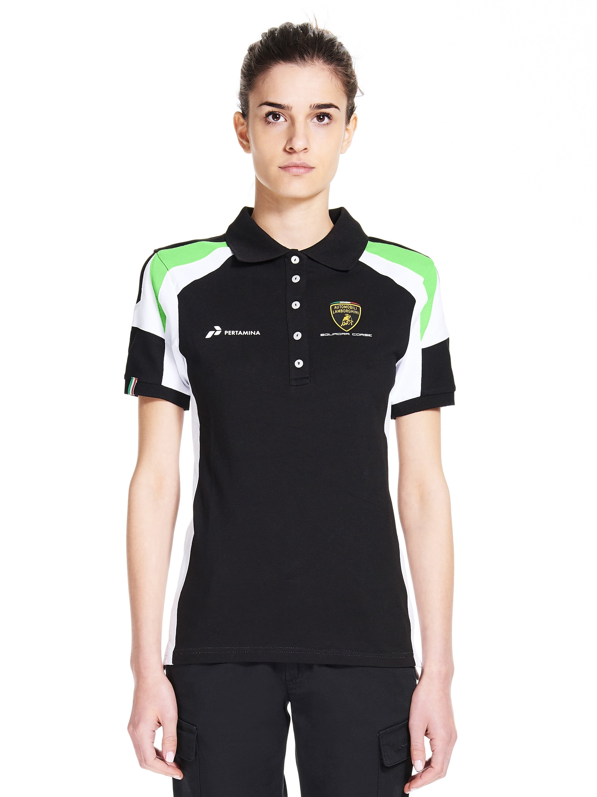 LAMBORGHINI Squadra Corse Women s Polo Shirt in Black Walmart
