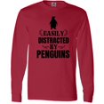 thumbnail image 3 of Inktastic Easily Distracted by Penguins Long Sleeve T-Shirt, 3 of 5