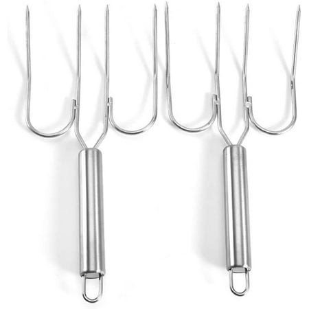 

VIVECOMB Stainless Steel Turkey & Roast Lifters Set of 2 - Turkey and Poultry Lifters Roaster Poultry Forks Great for Thanksgiving Transfer Turkey or Ham Easily
