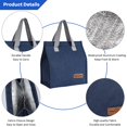 thumbnail image 4 of Bolsas de almuerzo para mujeres y hombres, lonchera reutilizable con aislamiento a prueba de fugas, bolsas térmicas, bolsa térmica para el trabajo, la escuela, picnic, viajes, gris, 4 of 4