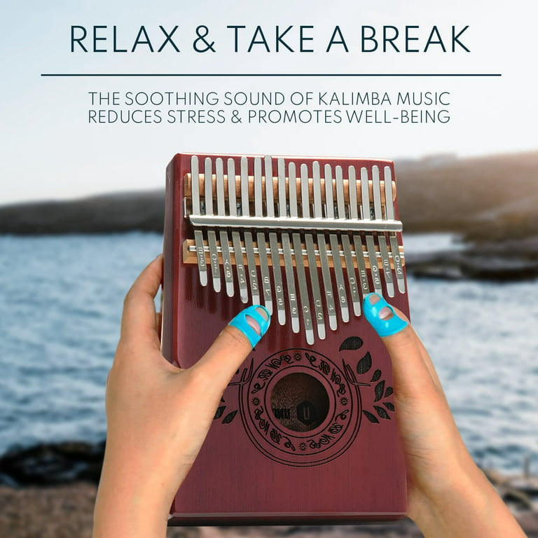 UNOKKI 17 Key Kalimba Thumb Piano For Adults & Kids, Cherry