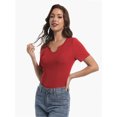 thumbnail image 3 of Womens Tops Crew Neck Summer Short Sleeve Casual Slim Fitted Tshirt, 3 of 6