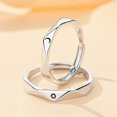 thumbnail image 5 of Anillo de pareja de sol y luna de plata esterlina S925 para hombre y mujer, par de anillos de pareja de sol y luna para celebrar la marea, joyería, 5 of 5