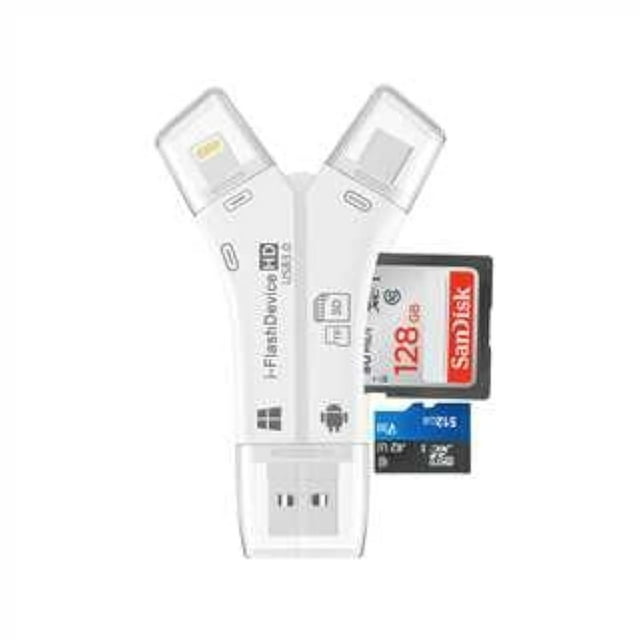 Lector de tarjetas de memoria ZOIOT 4in1 para iPhone Lightning USB-C