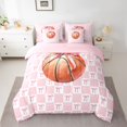 thumbnail image 2 of jejeloiu Baseball Sport Game 7pcs Bedding Comforter Set,Pink Cute Bows Queen Bedding Sets For Girls Kids Reversible, 2 of 8
