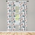 thumbnail image 3 of Ambesonne Farm Animal Curtains, Cartoon Pigs Art, Pair of 28"x63", Blue Grey Blush, 3 of 5