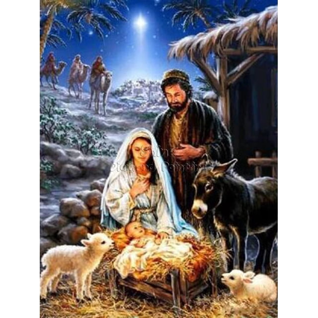 Pintura de diamantes 5D DIY, bordado religioso de Jesús, arte de Navidad, conjunto de mosaico redondo y cuadrado completo, punto de cruz, decoración del hogar, regalo