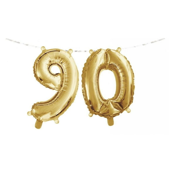 Creative Converting 90 Gold Number Balloon Banner, 2 Count