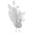 thumbnail image 2 of Allstate 10" Glittered Winter Frost Fancy Tail Regal Peacock Bird Christmas Ornament - White, 2 of 2