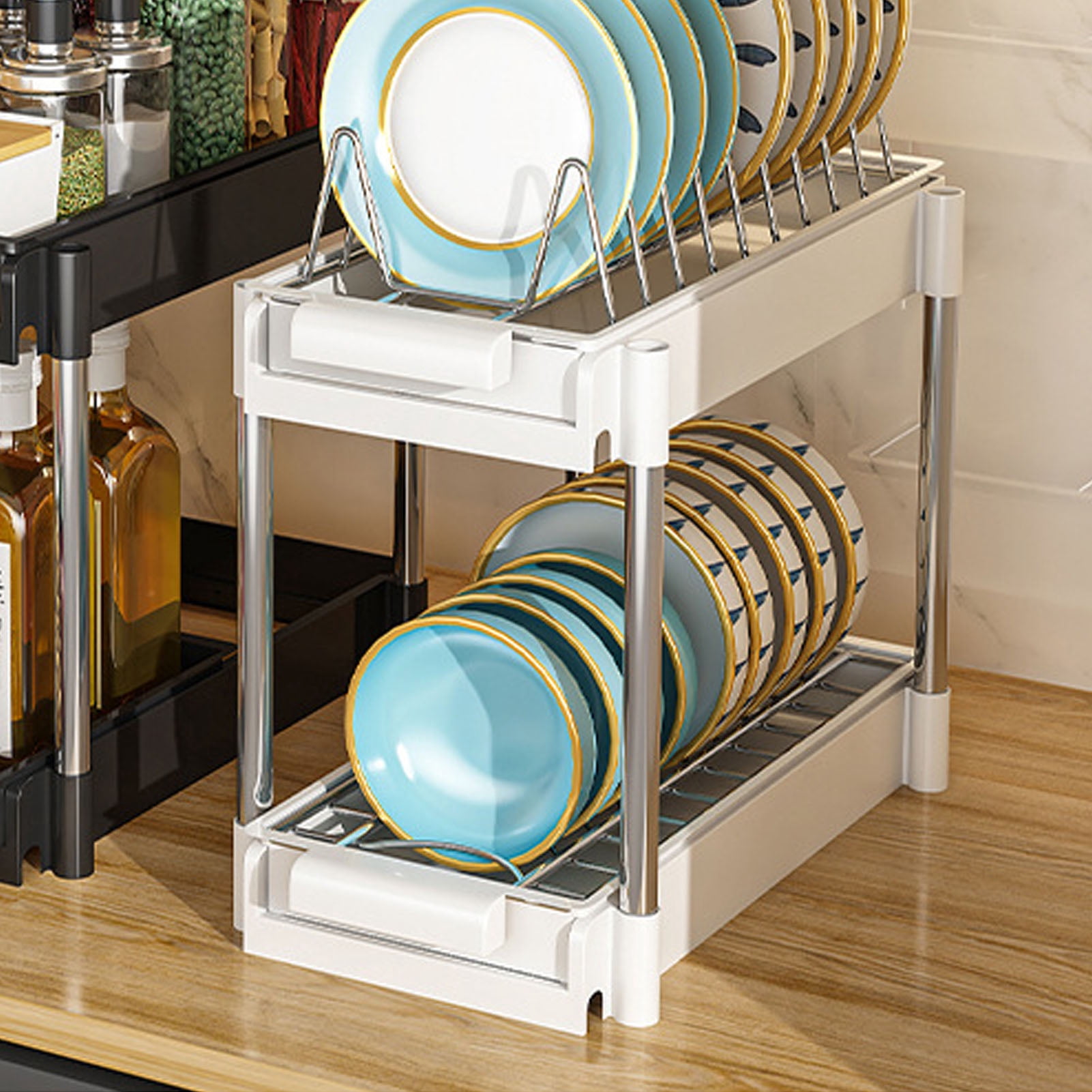 Organisateur De Comptoir De Salle De Bain Étagère À Épices De Cuisine Pour Bocaux À Épices