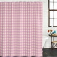 thumbnail image 2 of Pink Bathroom Shower Curtains with 12 Hooks Polyester Waterproof Shower Curtain for Stalls and Bathtubs Grid Checkered Plaid Gingham Lattice Trellis Decorative Bathroom Privacy Curtain 54x78 Inches, 2 of 9