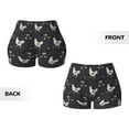 thumbnail image 5 of Haiem Cartoon Rooster No Front Seam Biker Shorts for Women Yoga Workout Gym Bike Shorts with Tummy Control Moisture-Wicking-X-Large, 5 of 9