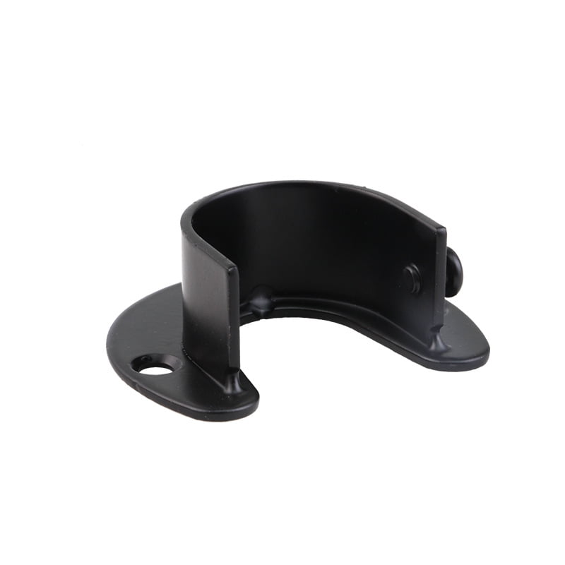 Aopin 32mm Closet Rod Brackets - Heavy Duty Stainless Steel Flange Kit With Matte Black Finish (2 Pack)